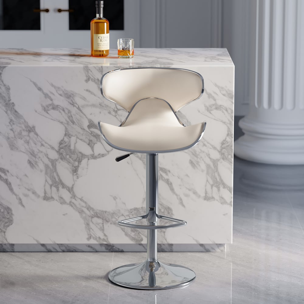 Questions and Answers for Bar Height Bar Stool White PU Leather Upholstery 810mm Bar Chair with Backrest