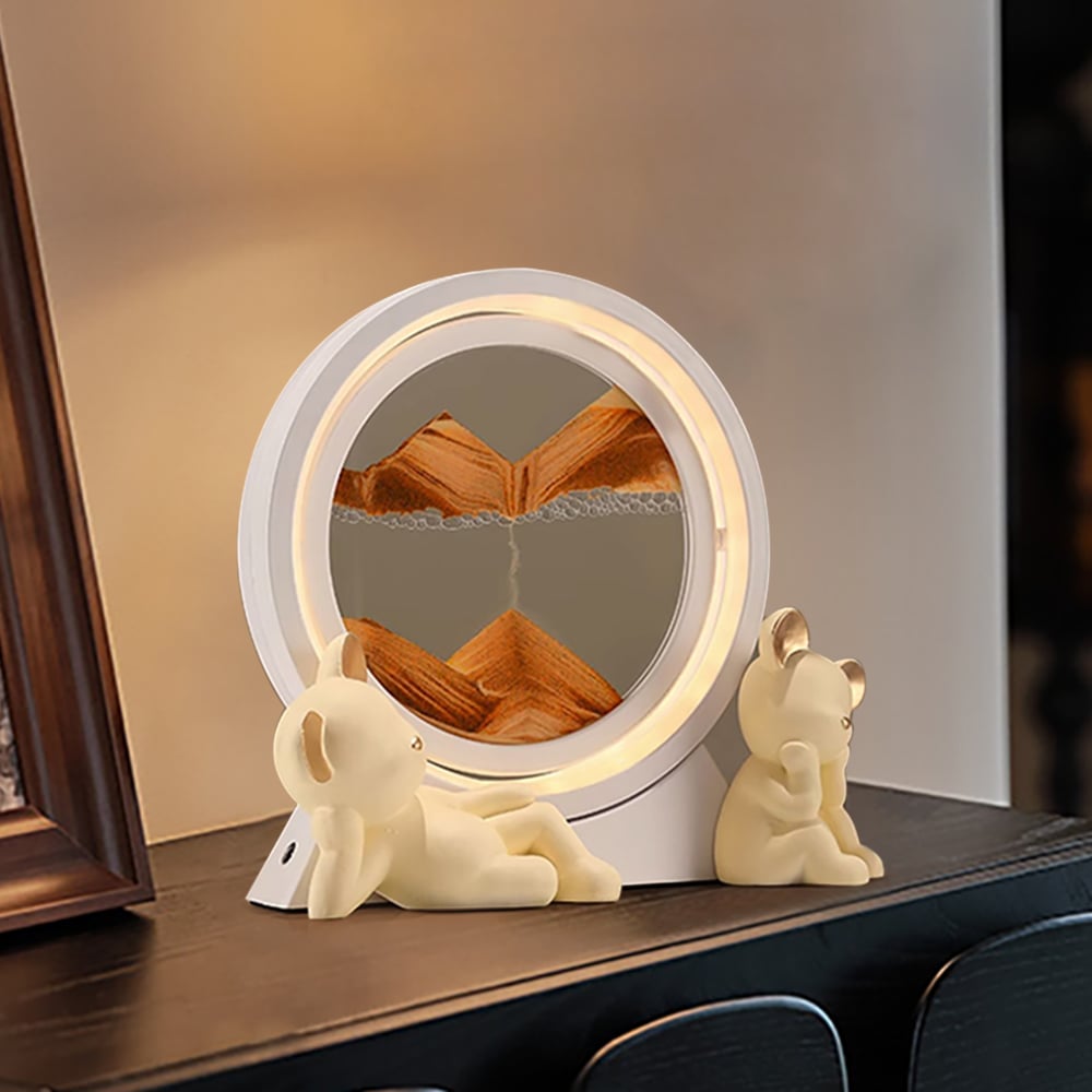 Questions and Answers for LED Sand Art Lamp Abstract Sand Timer Rotating Sandscape Decor Ornament Living Room