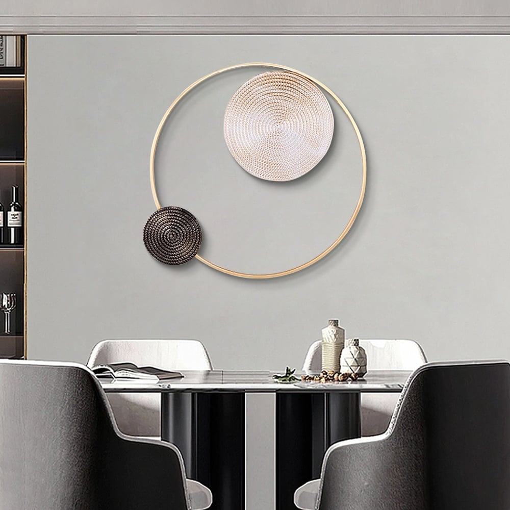 Questions and Answers for High-End Modern Vortex Background Metal White & Brown & Gold Wall Decoration Living Room