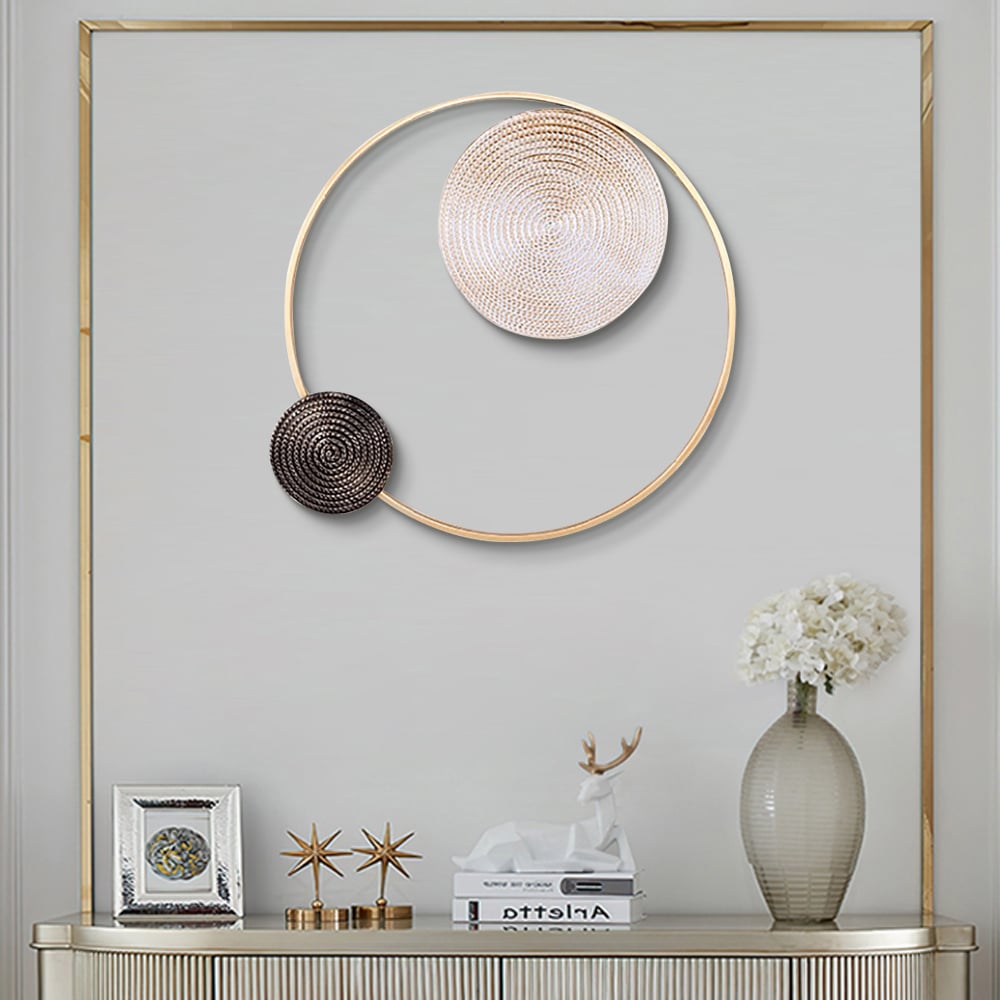 Questions and Answers for High-End Modern Vortex Background Metal White & Brown & Gold Wall Decoration Living Room
