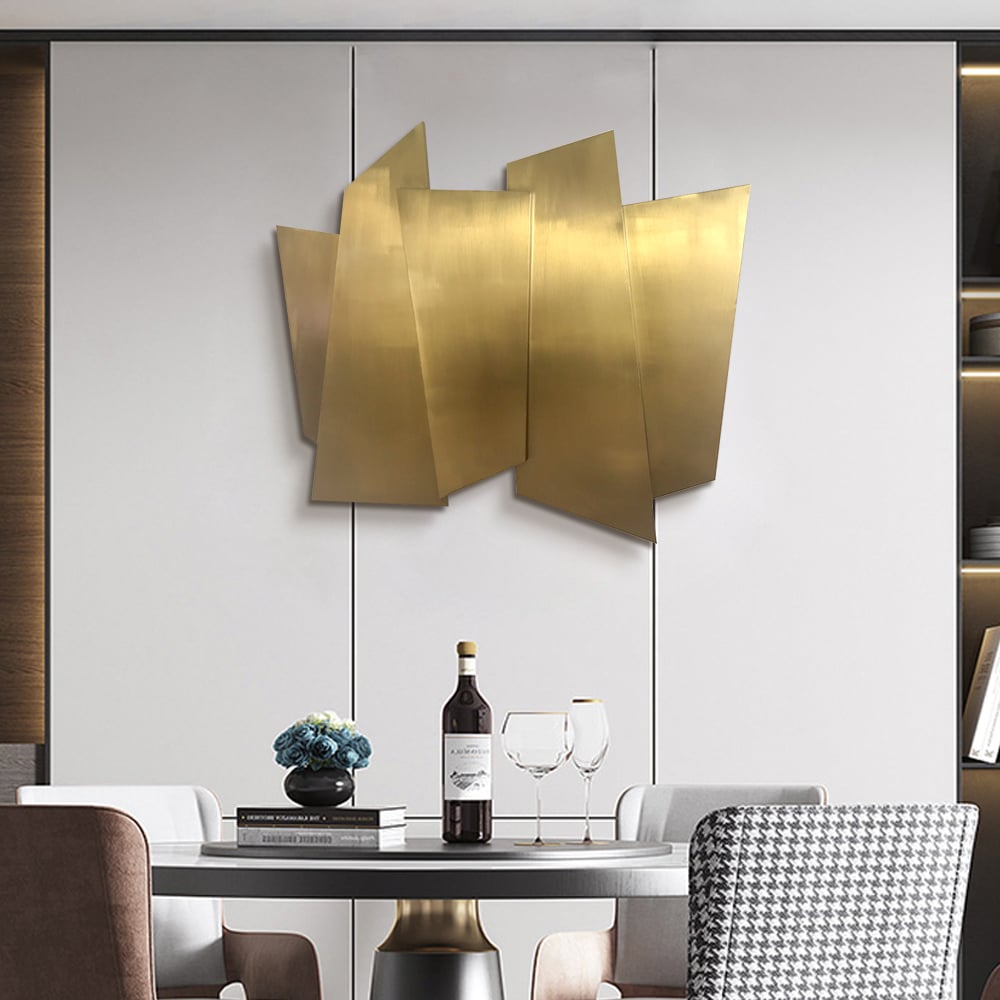 Customer Reviews for 35.4" Luxury Irregular Stainless Steel Wall Decor Geometric Art in Gold for Living Room