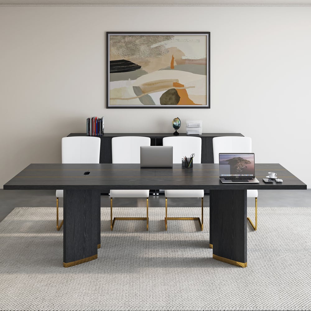 Questions and Answers for 2400mm Modern Black Long Meeting Conference Table Rectangle Table Cable Management