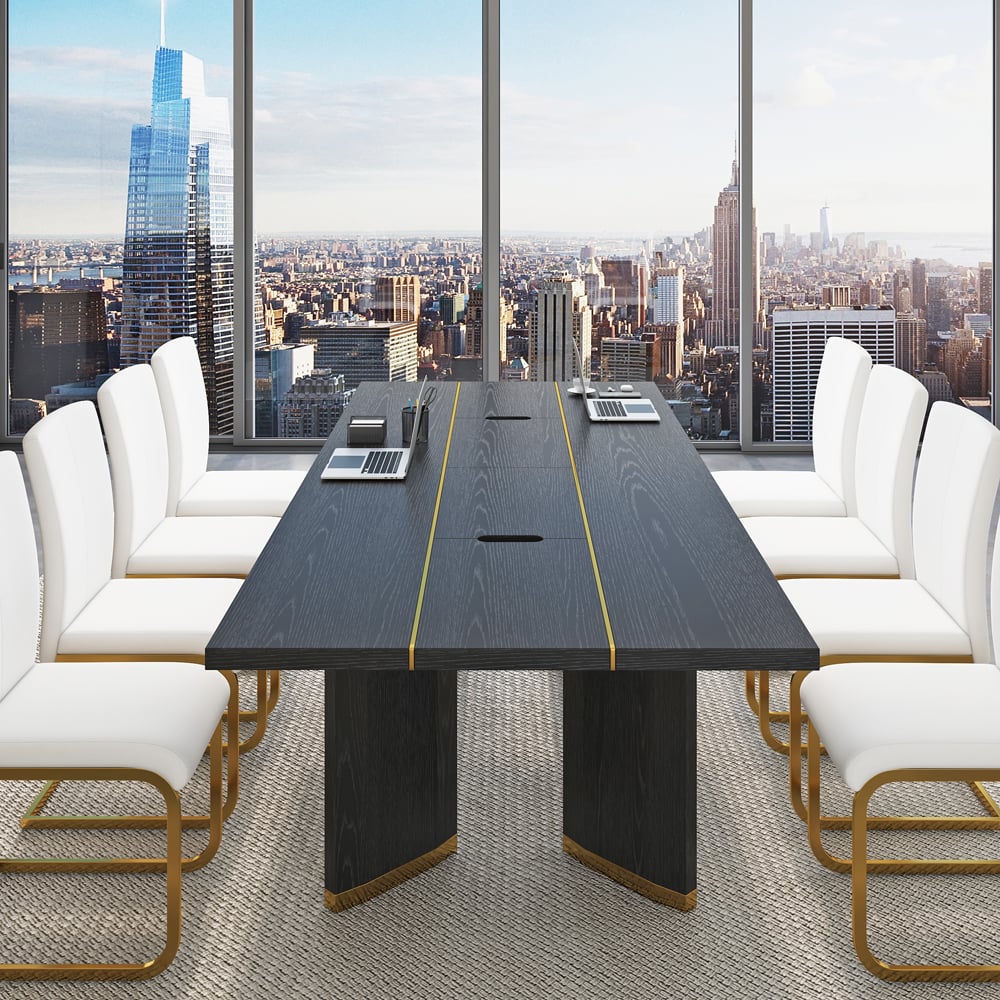 Questions and Answers for 2400mm Modern Black Long Meeting Conference Table Rectangle Table Cable Management