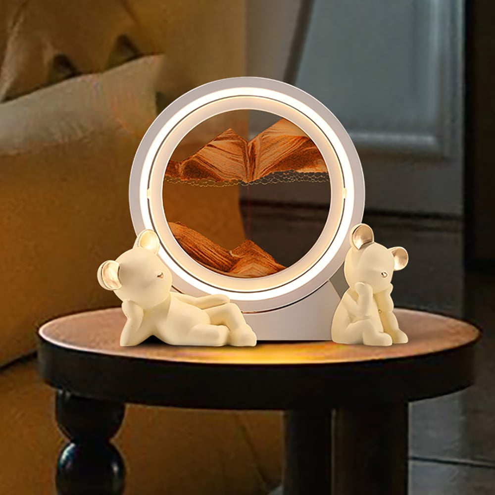 Questions and Answers for LED Sand Art Lamp Abstract Sand Timer Rotating Sandscape Decor Ornament Living Room