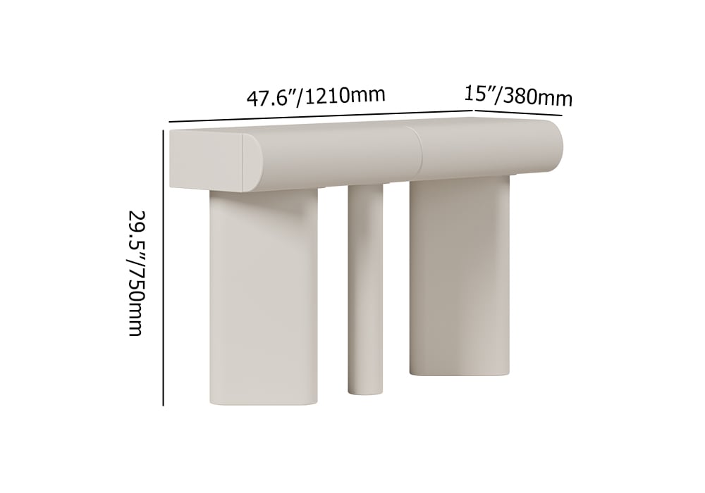 Humply 48" Modern Faux Leather Console Table with Storage Entryway Table weights dimensions image