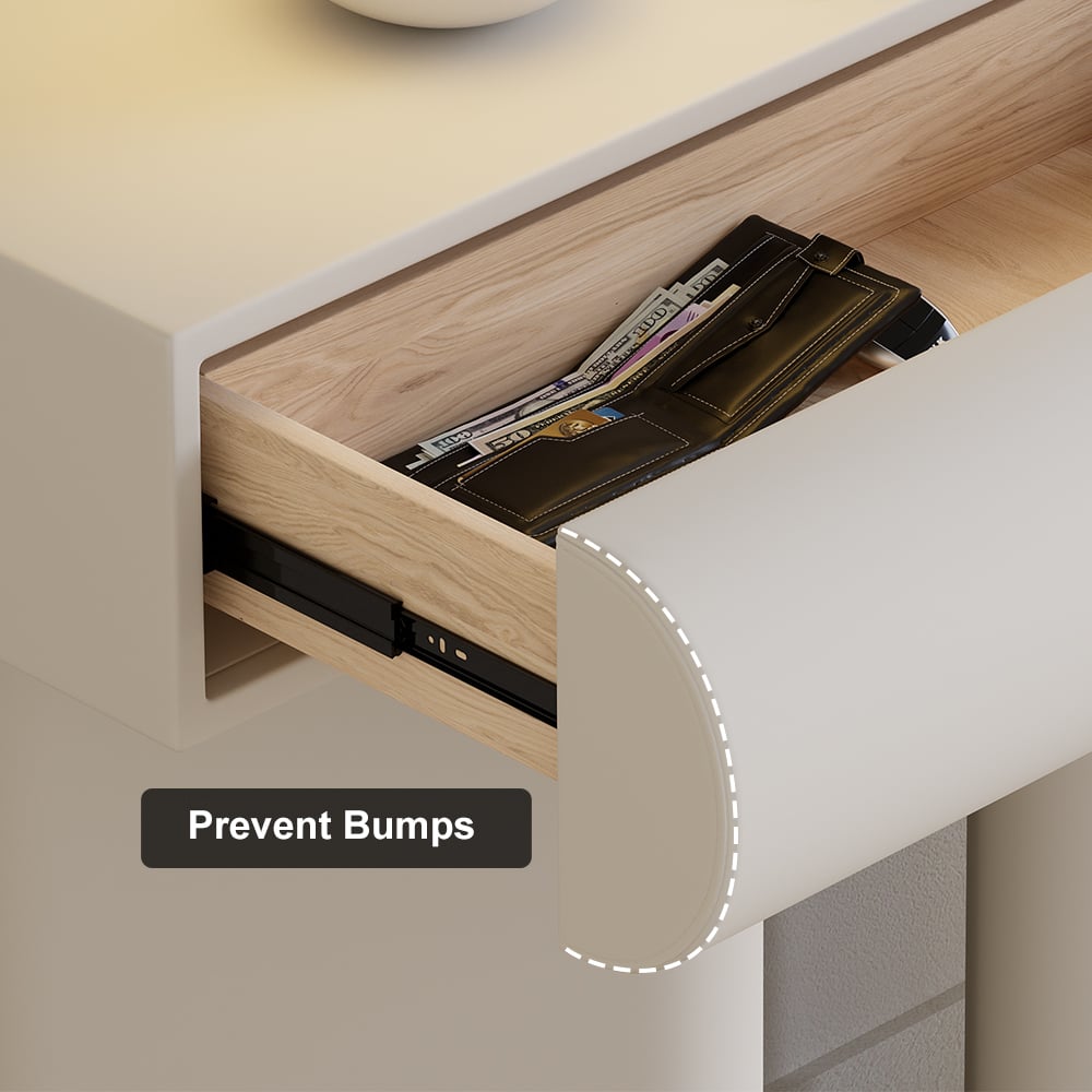 Humply 48" Modern Faux Leather Console Table with Storage Entryway Table window image