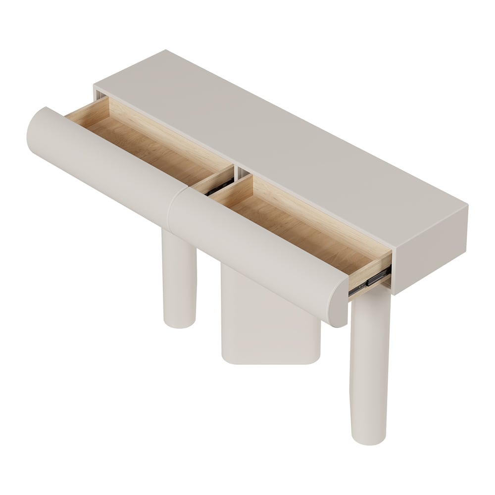 Humply 48" Modern Faux Leather Console Table with Storage Entryway Table window image
