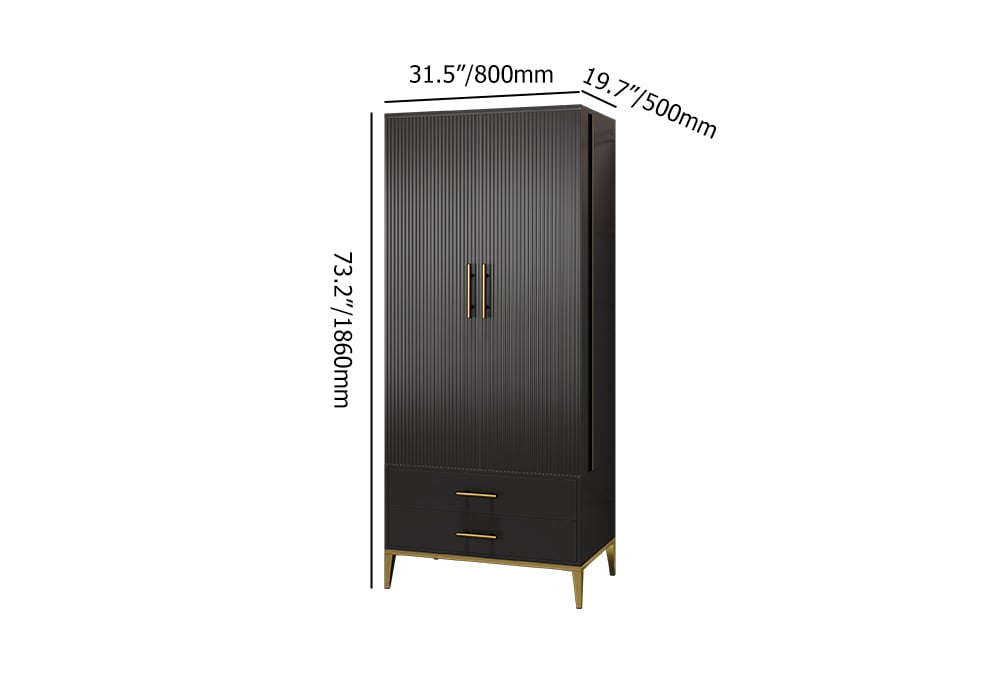 Black Bar Cabinet with Door Modern Storage Home Bar Cabinet with Glass Rack&Drawers weights dimensions image