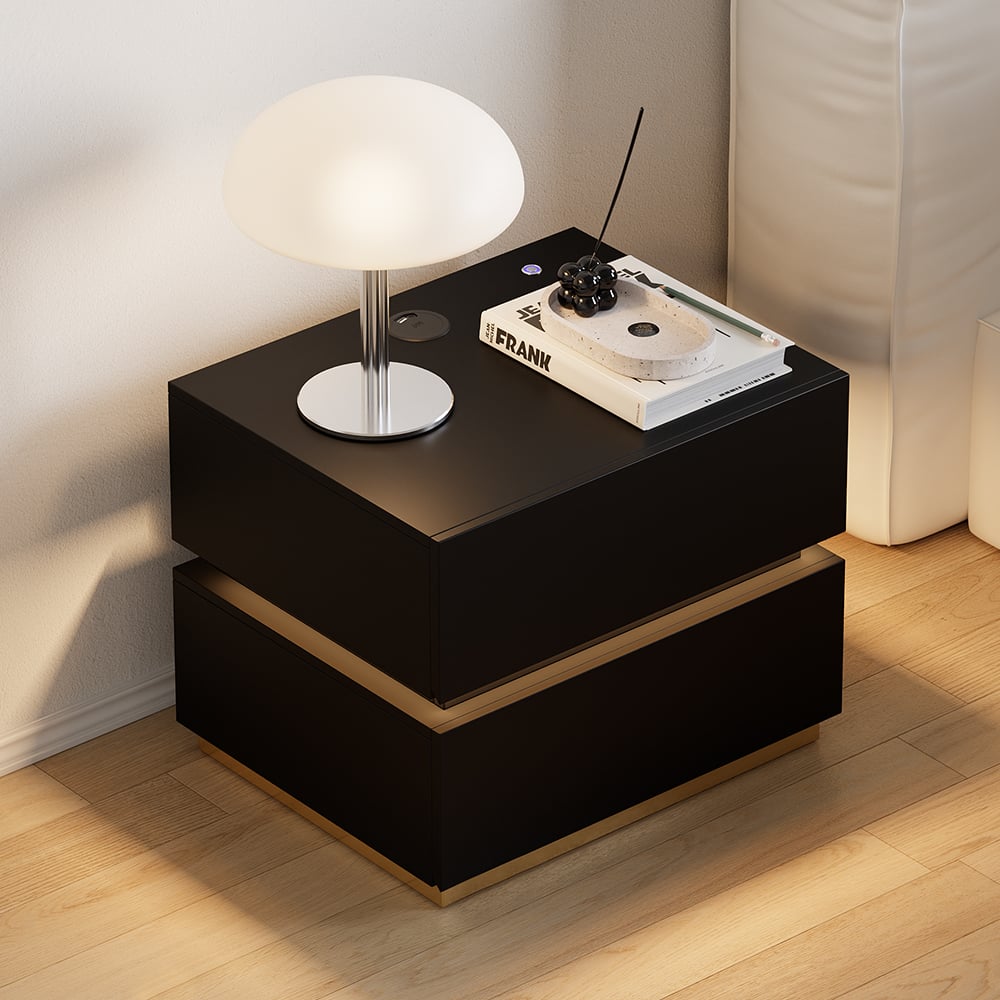 LED Mirror Makeup Vanity Set with 2 Smart Nightstands window image
