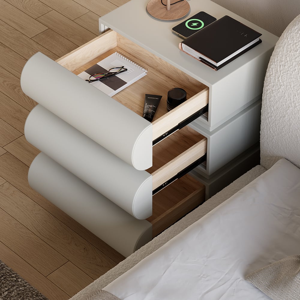 Domande e risposte per Comodino intelligente Humply in pelle con 3 cassetti, set da 2