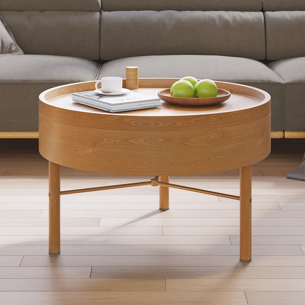 Questions and Answers for 24" Round Rotating Tray Coffee Table with Storage & Metal Legs