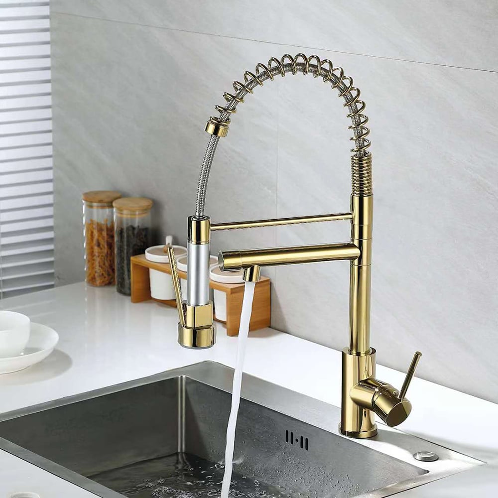 Questions and Answers for Brewst Luxury Pull Out Sprayer Double Spout Kitchen Mixer Tap Monobloc Solid Brass