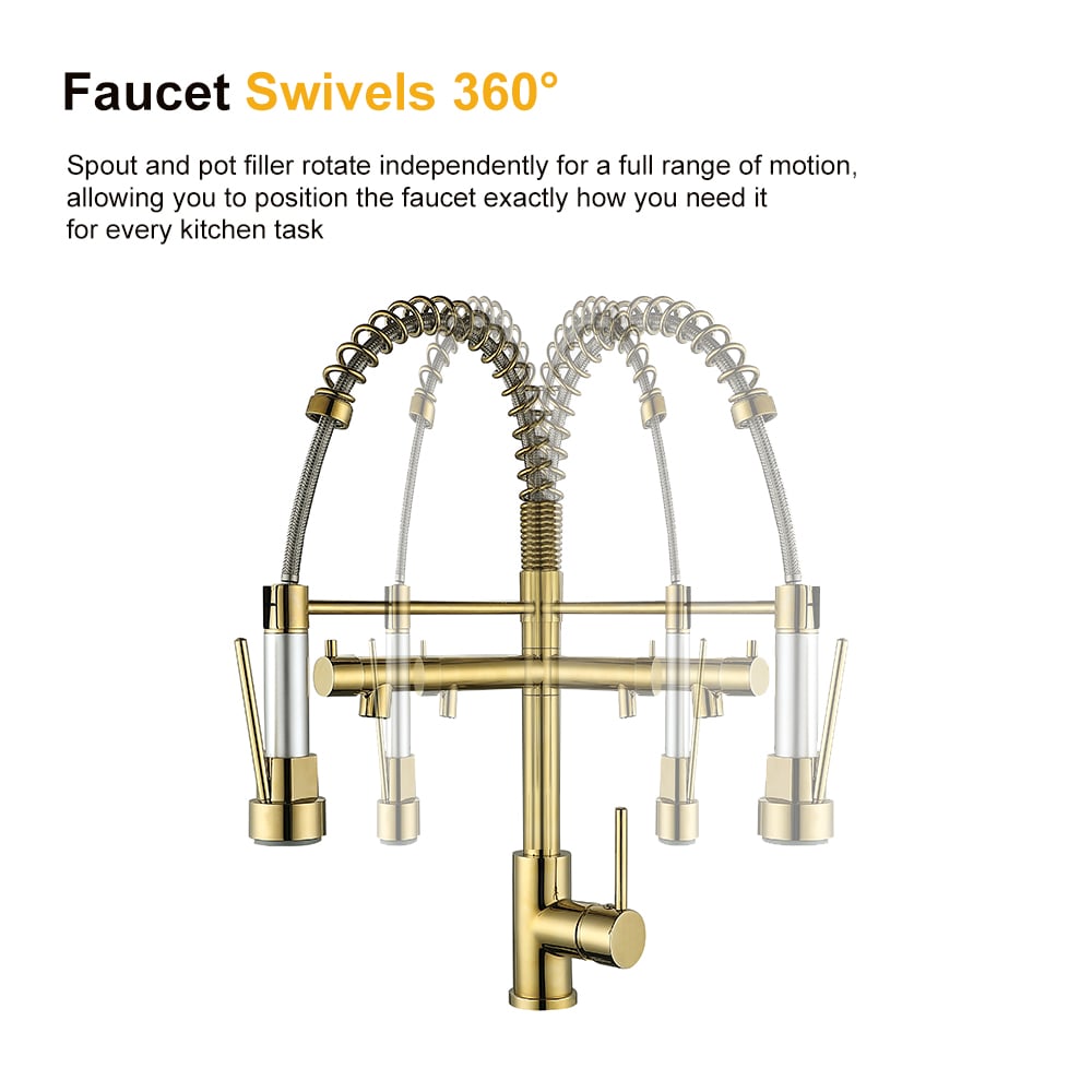 Questions and Answers for Brewst Luxury Pull Out Sprayer Double Spout Kitchen Mixer Tap Monobloc Solid Brass