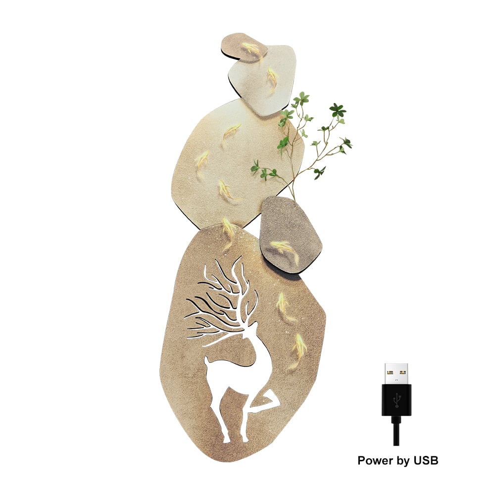 Oceny klientów dla Japandi 3D Deer LED Light Dekoracyjny obraz ścienny Kreatywny wystrój salonu