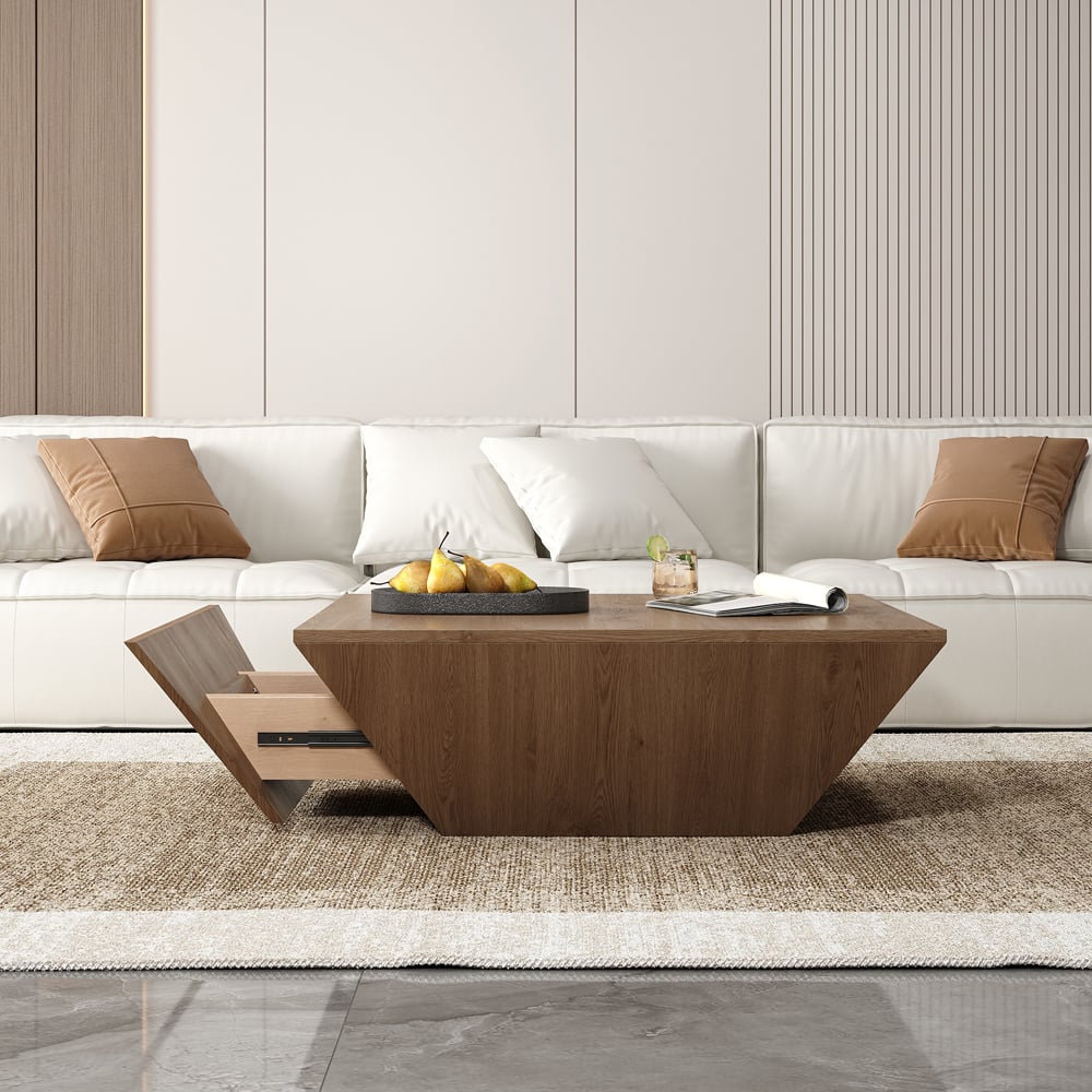 Domande e risposte per Tavolino da caffè quadrato moderno in legno da 1000 mm con contenitore