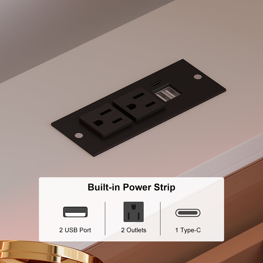 LED Mirror Makeup Vanity Set with 2 Smart Nightstands window image