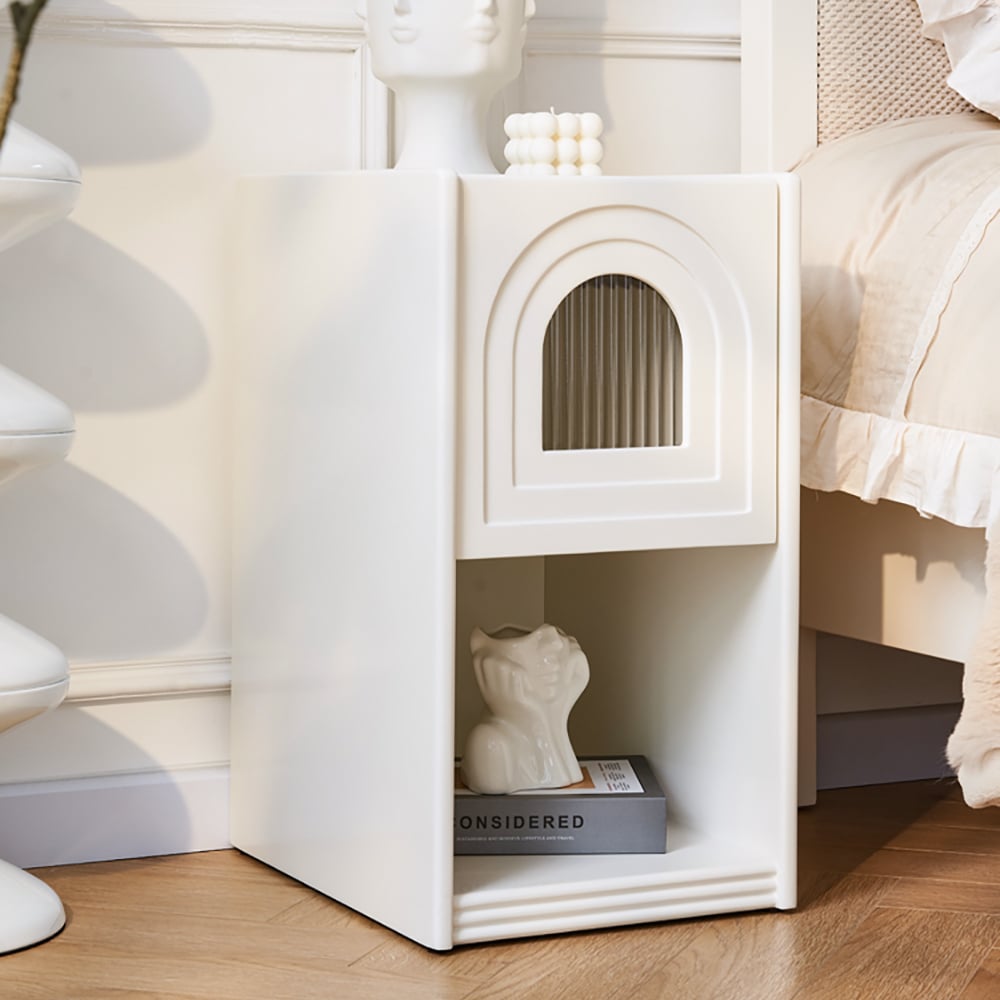 Customer Reviews for Mid-Century Modern White Narrow Smart Nightstand