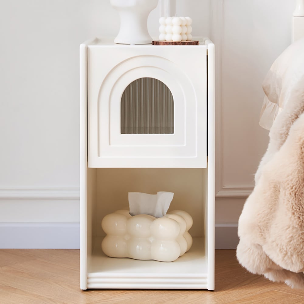 Customer Reviews for Mid-Century Modern White Narrow Smart Nightstand