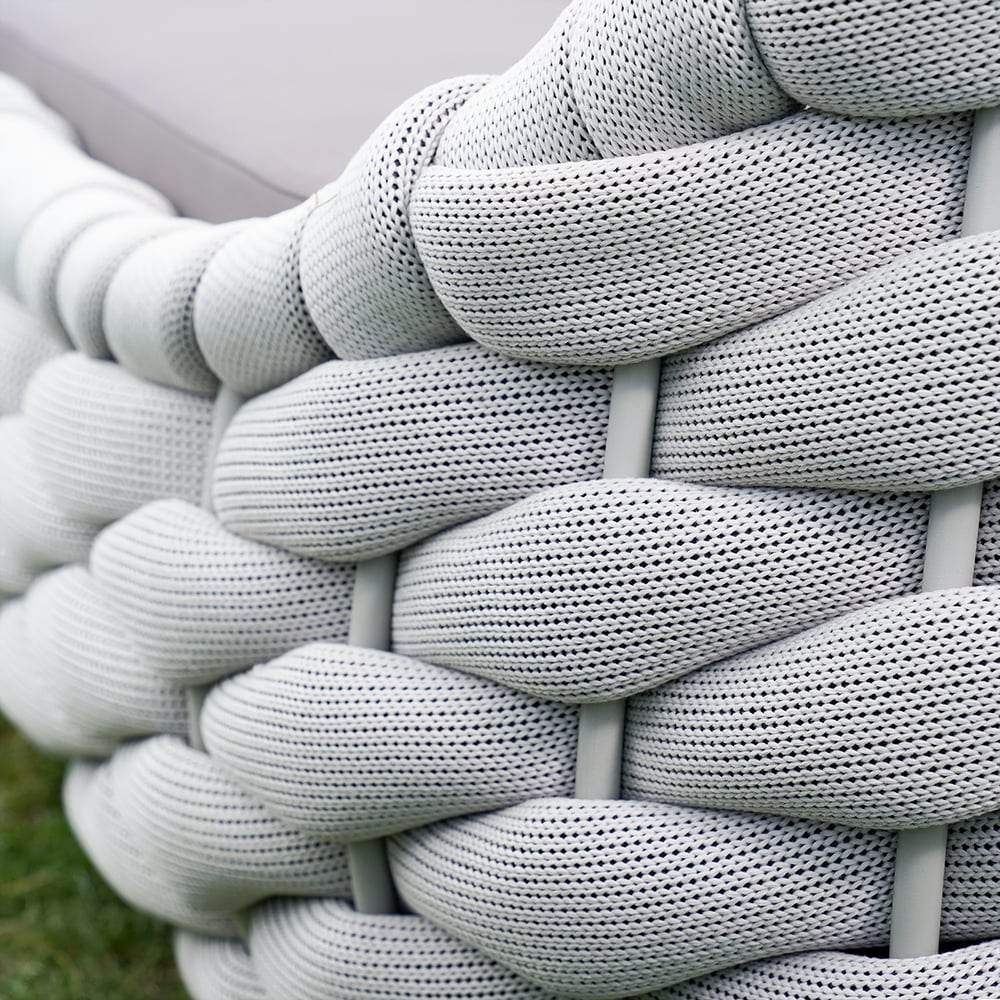 Tatta 4 Pieces Woven Rope Outdoor Swivel Sofa Set 360 Degree Rotatable with Coffee Table
