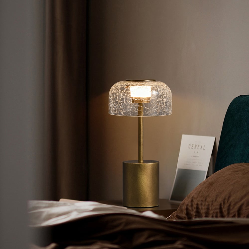 Questions and Answers for 2500mAh Bronze Gold Glass Desk Lamp Wireless USB Rechargeable Touch 3 colors Table Light