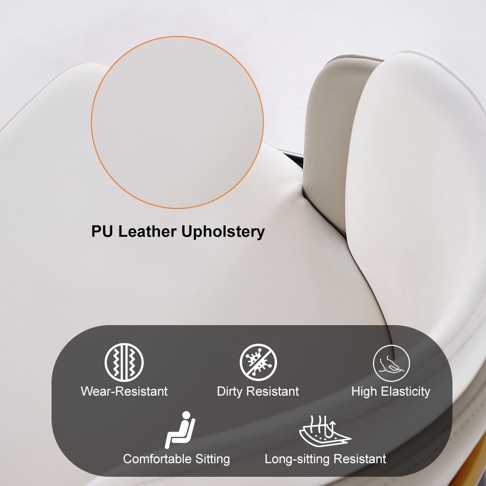 Pytania i odpowiedzi dla Zestaw 4 nowoczesnych stołków barowych z tapicerką ze skóry PU w kolorze beżowo-szarym