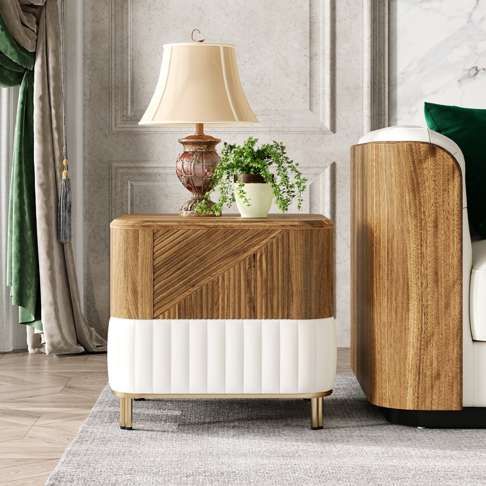 Customer Reviews for Wovent Mid-Century Square Modern Walnut Wood Narrow Side Table with Storage Nightstand