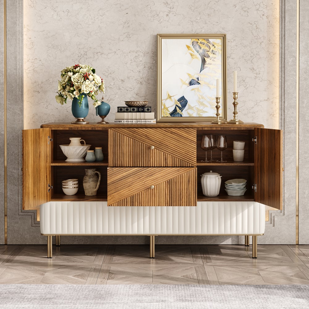 Questions and Answers for Wovent 1520mm Mid-Century Modern Walnut Sideboard Wood Kitchen Buffet with Storage