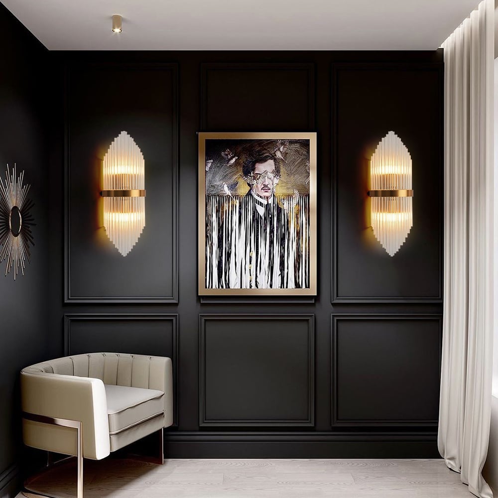 Customer Reviews for Striaged 2-Light Gold Glass Wall Sconce Metal Vanity Wall Light for Bathroom