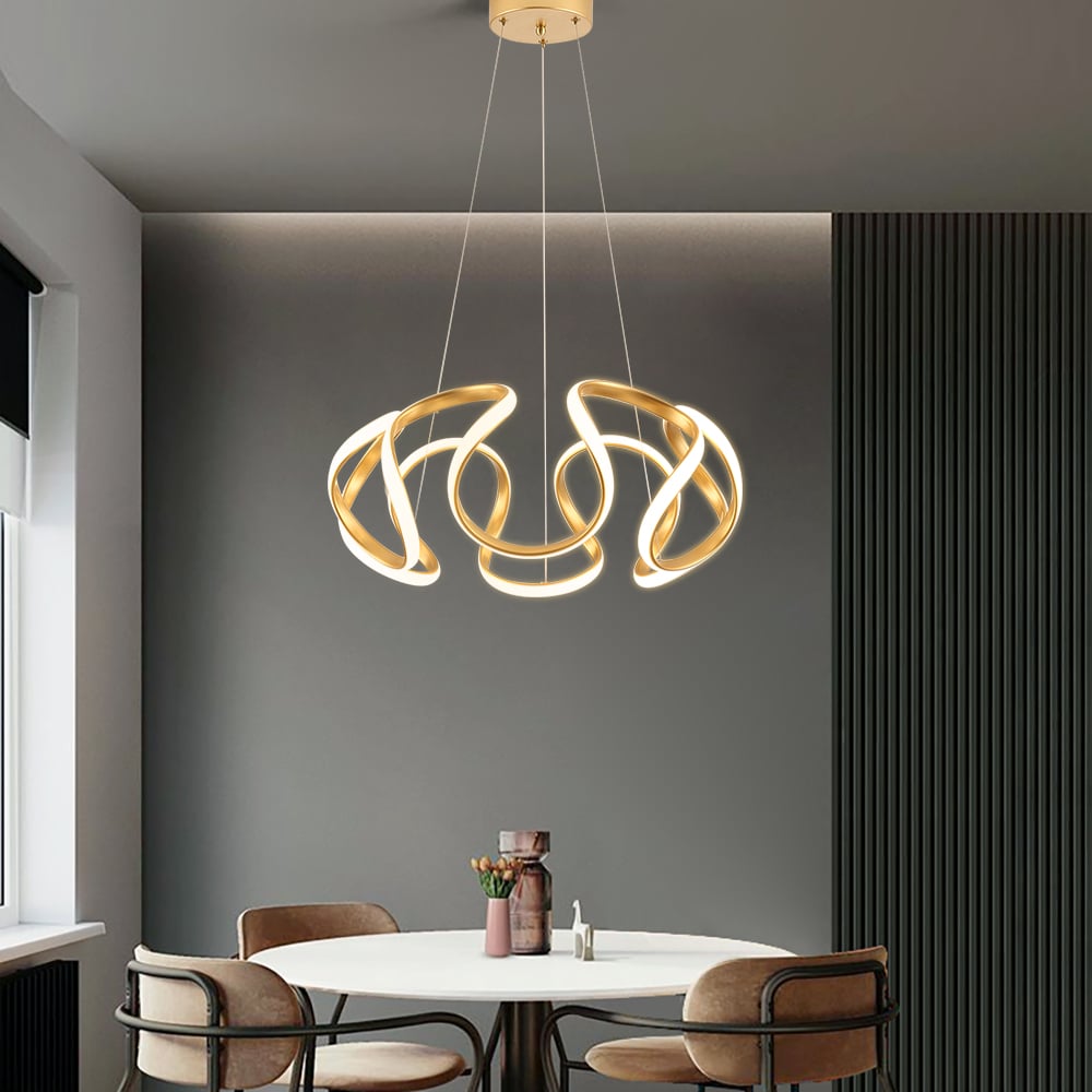 Customer Reviews for Rola Minimalist Gold LED Unique Geometric Chandelier Haning Pendant Light 