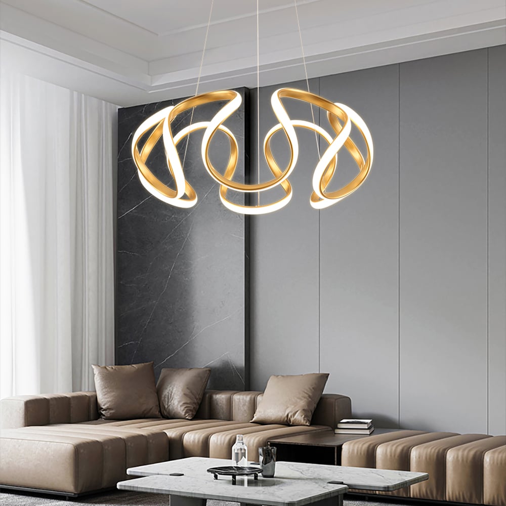 Customer Reviews for Rola Minimalist Gold LED Unique Geometric Chandelier Haning Pendant Light 