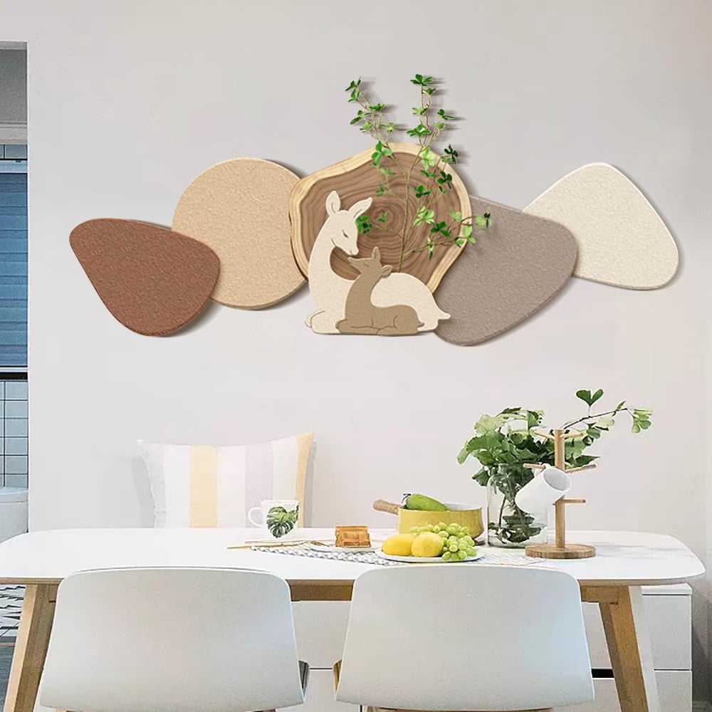 Hodnocení zákazníků pro položku Japandi Deer 3D nástěnná dekorativní malba Kreativní výzdoba obývacího pokoje s umělými rostlinami