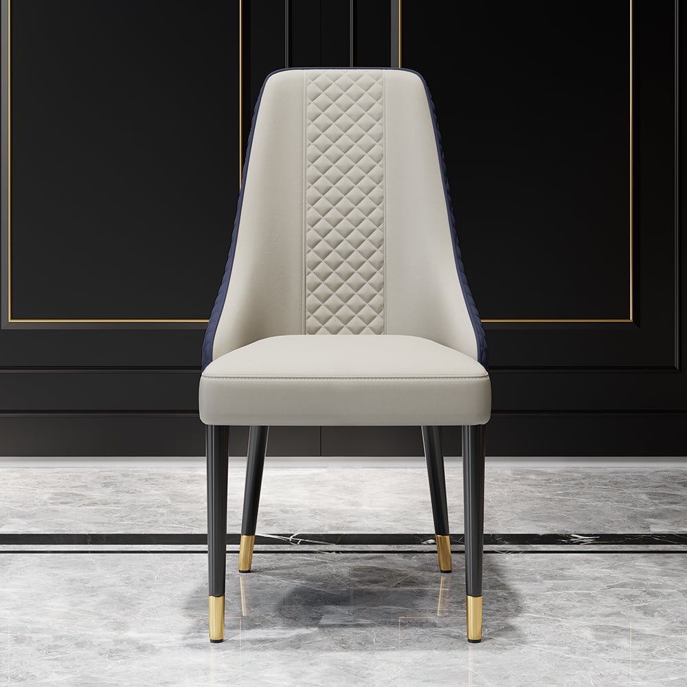 Diamic Series Set of 4 Modern Dining Chairs with Faux Leather Upholstery Gray