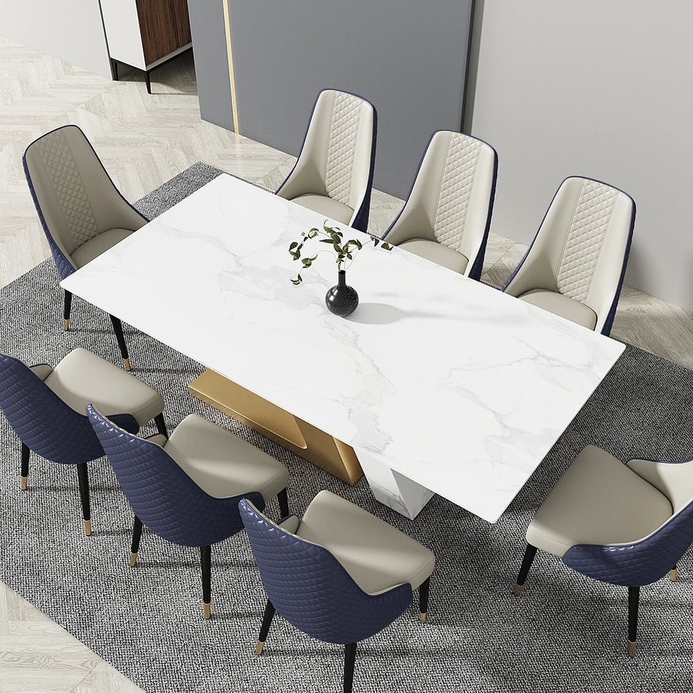Diamic Series Set of 4 Modern Dining Chairs with Faux Leather Upholstery Gray