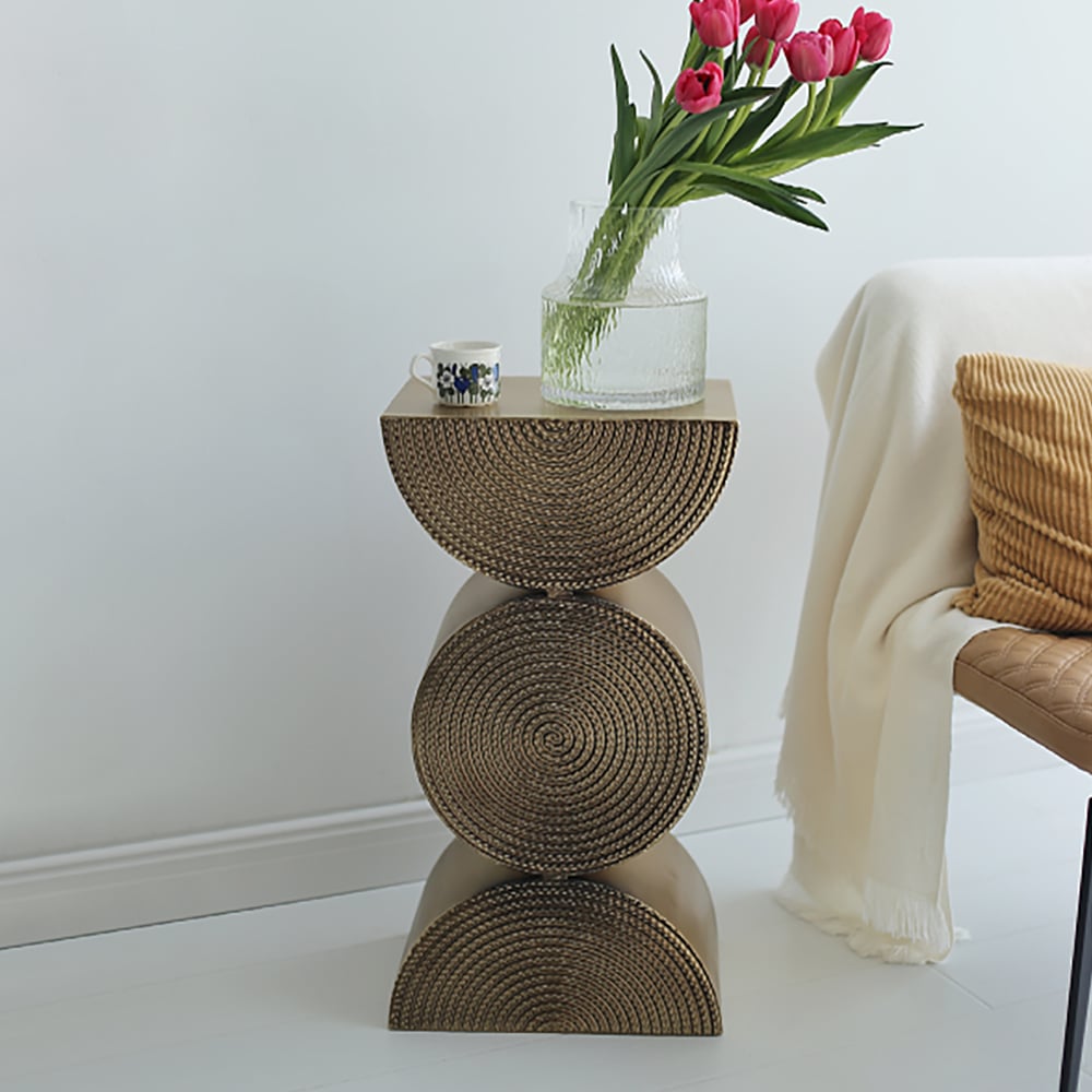 Questions and Answers for 14" Metal Art Decor Gold Side Table