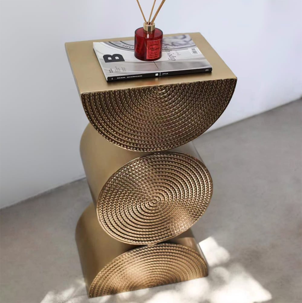 Questions and Answers for 14" Metal Art Decor Gold Side Table