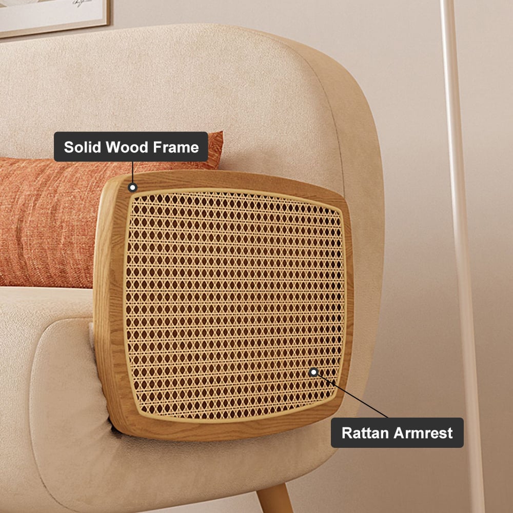 60" Linen Sleeper Sofa with Tray 2-Seater highlight image