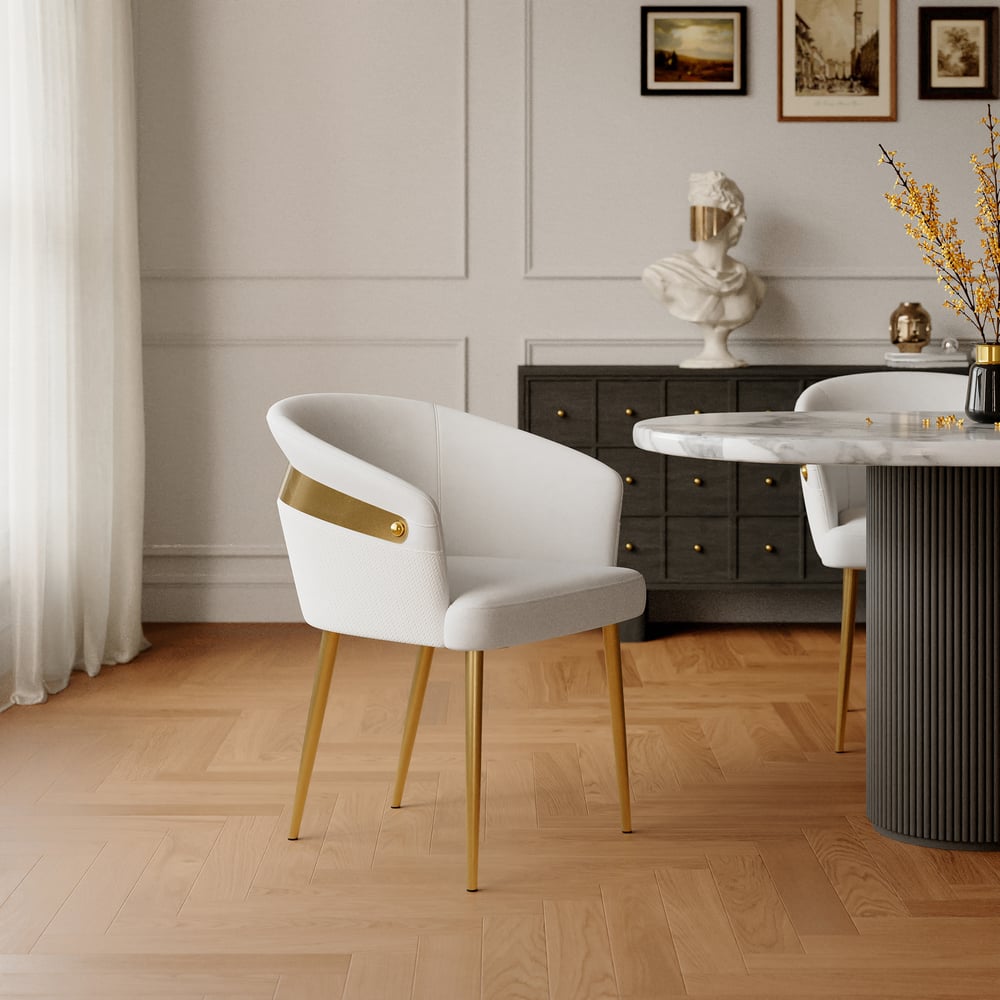 Domande e risposte per Sedie da pranzo moderne con rivestimento in pelle PU bianca