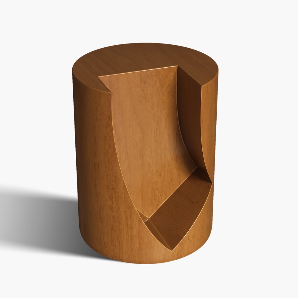 Modern Walnut Side Table with Open Storage