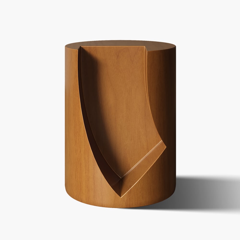 Modern Walnut Side Table with Open Storage