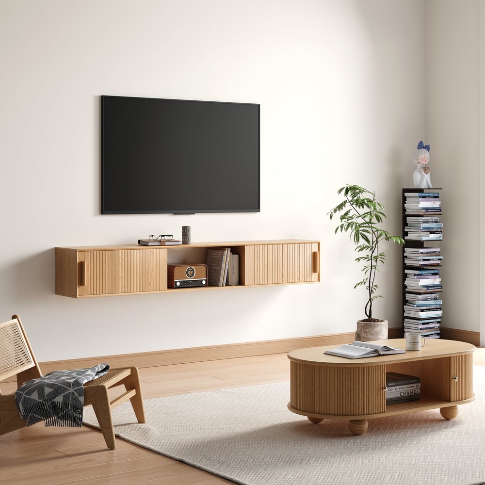 Questions and Answers for 1800mm Floating Wood Fluted TV Stand with Storage