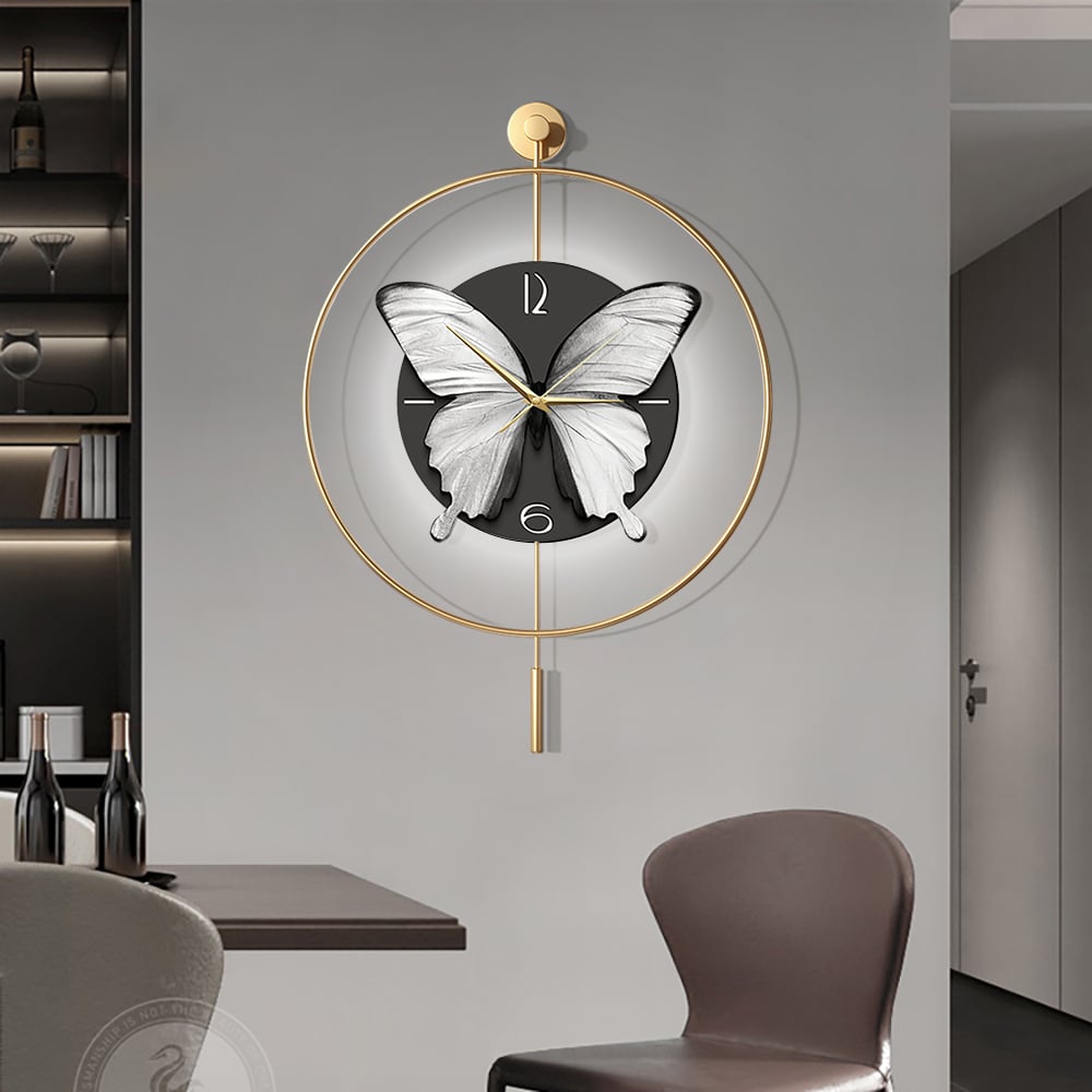 Questions and Answers for LED Golden Butterfly Silent Pendulum Remote Control Adjustable Wall Clock