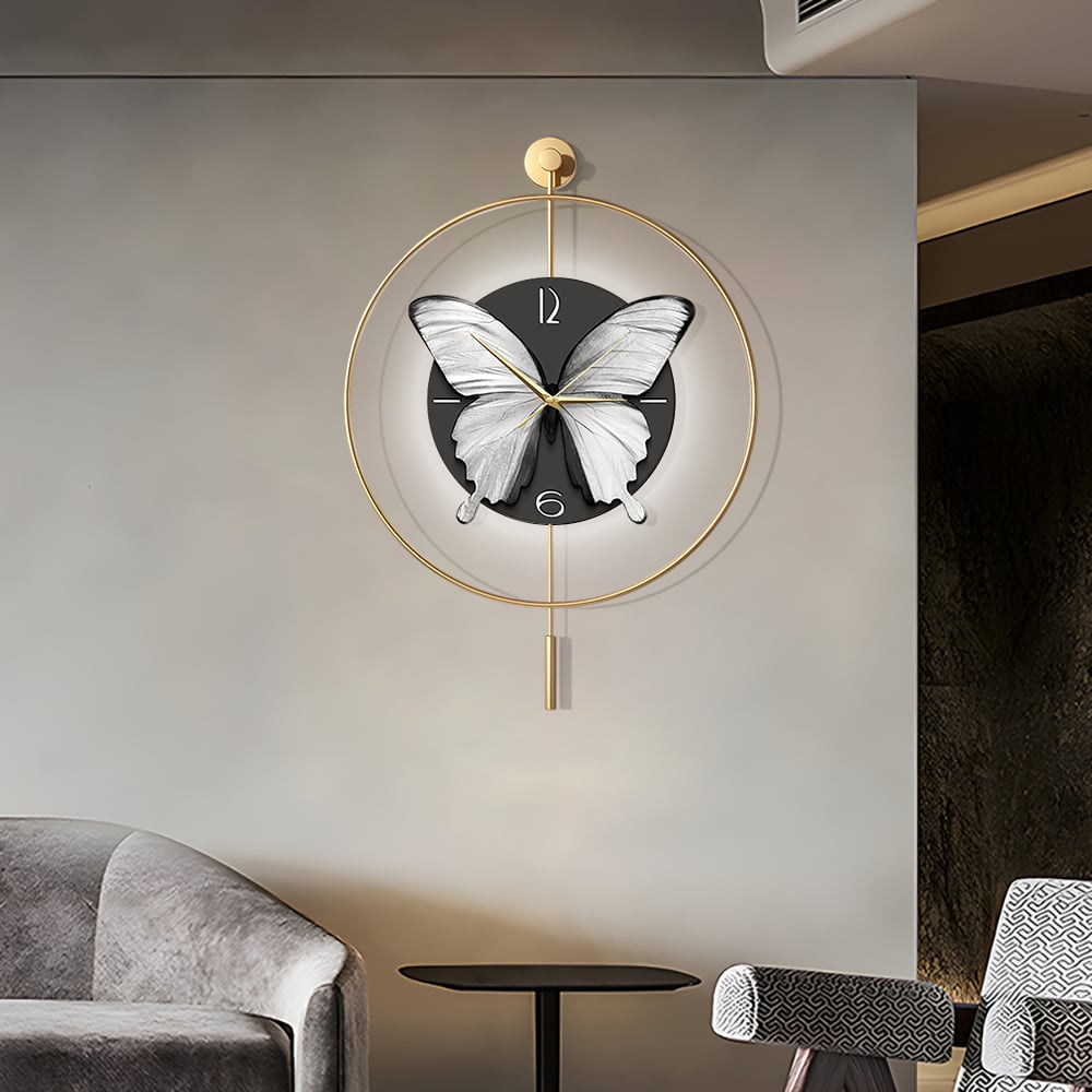 Questions and Answers for LED Golden Butterfly Silent Pendulum Remote Control Adjustable Wall Clock