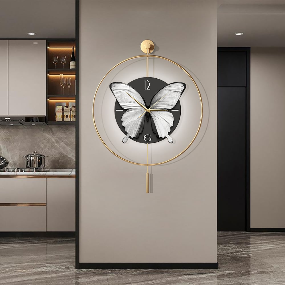 Questions and Answers for LED Golden Butterfly Silent Pendulum Remote Control Adjustable Wall Clock