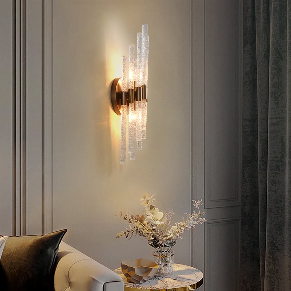 Questions and Answers for Morden Minimalist Irregular Water Ripple Glass Copper Wall Sconce