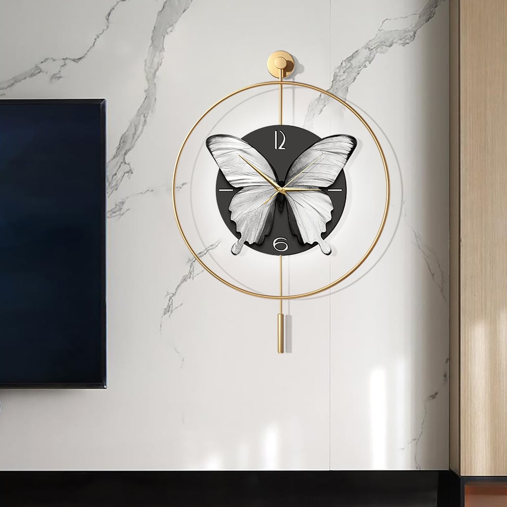 Questions and Answers for LED Golden Butterfly Silent Pendulum Remote Control Adjustable Wall Clock