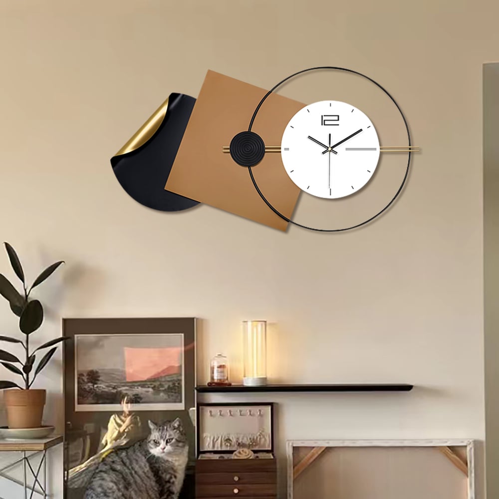 Customer Reviews for 29.9" Modern 3D Brown Geometric Metal Silent Wall Clock