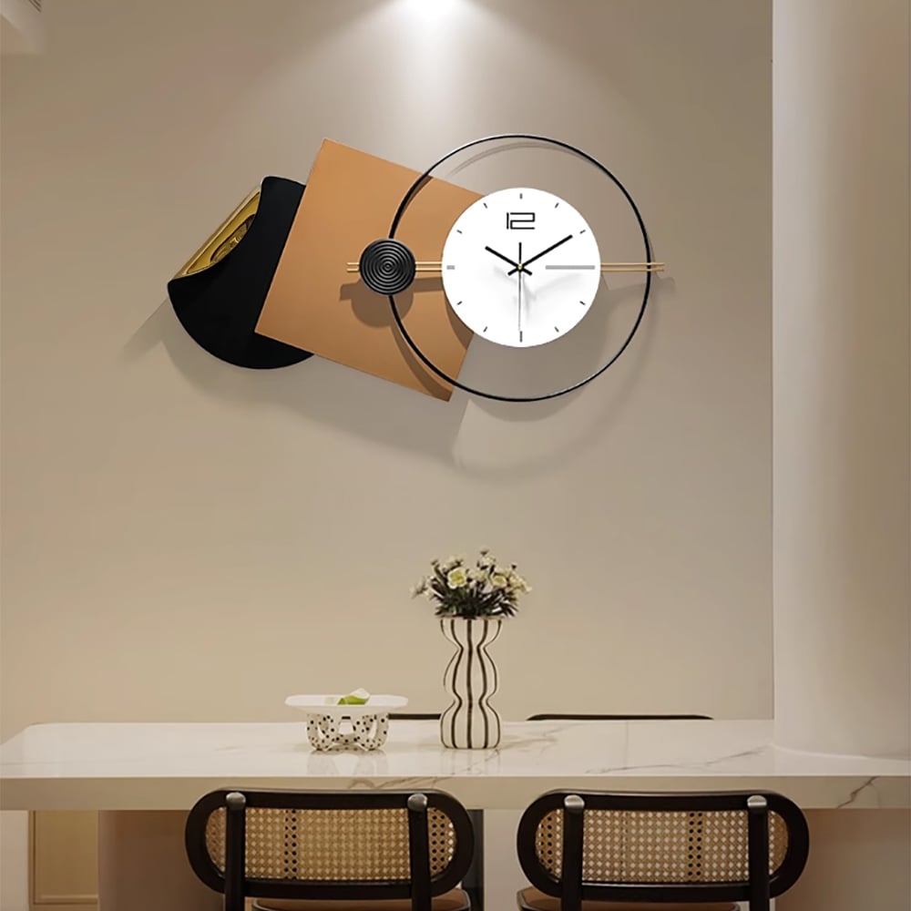 Customer Reviews for 29.9" Modern 3D Brown Geometric Metal Silent Wall Clock