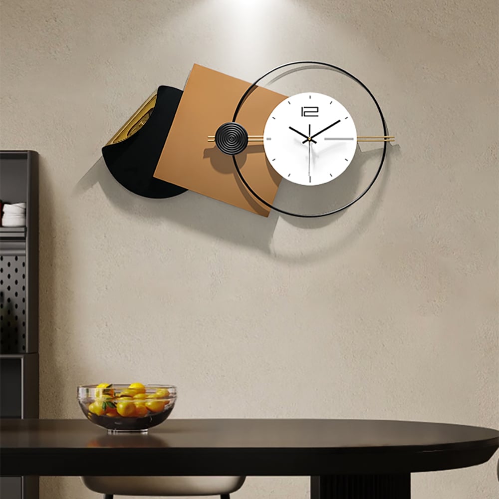Customer Reviews for 29.9" Modern 3D Brown Geometric Metal Silent Wall Clock