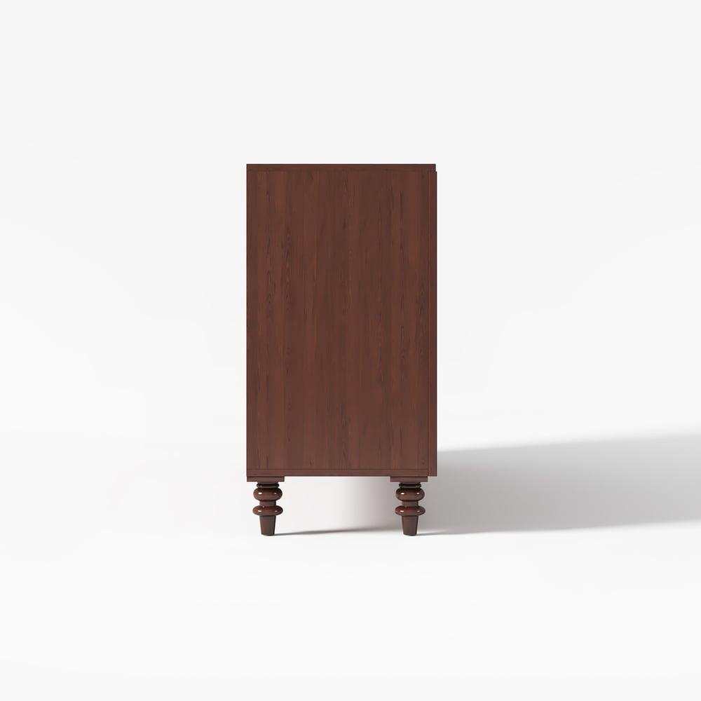 63'' Brown Wood Carved Modern Sideboard Cabinet