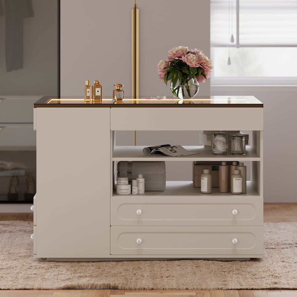 Customer Reviews for 1200mmW Dresser Walk in Closet Island with Jewelry Storage LED Light